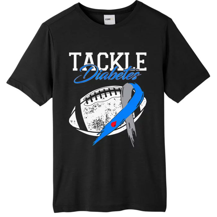 Tackle Diabetes Blue Football Type 1 T1D Diabetes Awareness ChromaSoft Performance T-Shirt