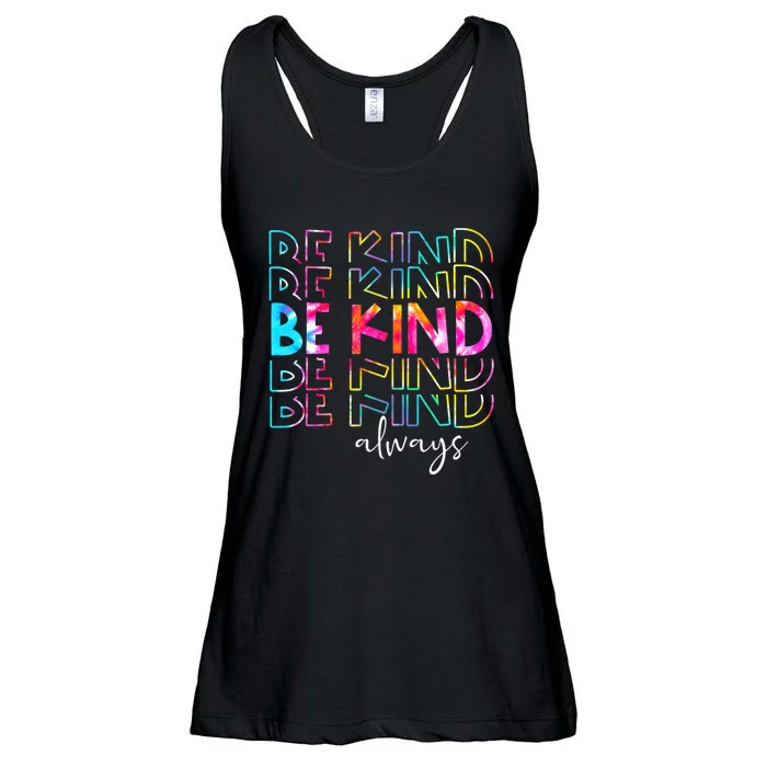 Tie Dye Be Kind Always Peace Signs Choose Kindness Unity Day Ladies Essential Flowy Tank