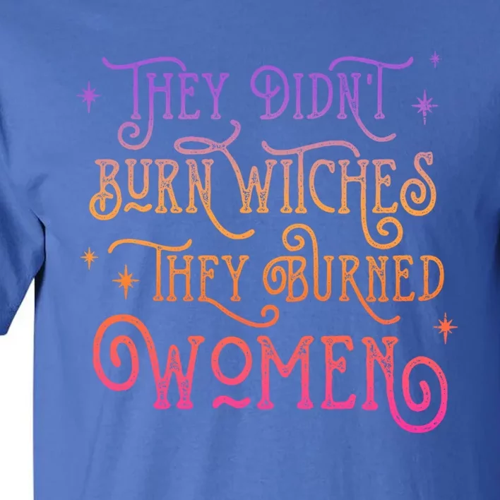 They DidnT Burn Witch They Burned Feminist Halloween Funny Gift Tall T-Shirt