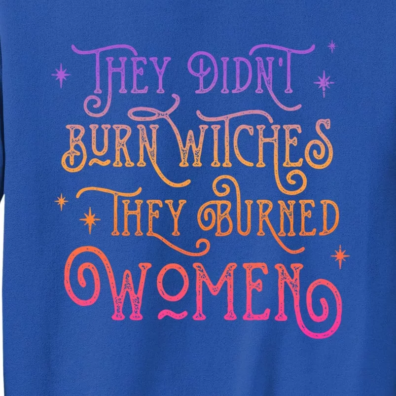 They DidnT Burn Witch They Burned Feminist Halloween Funny Gift Tall Sweatshirt