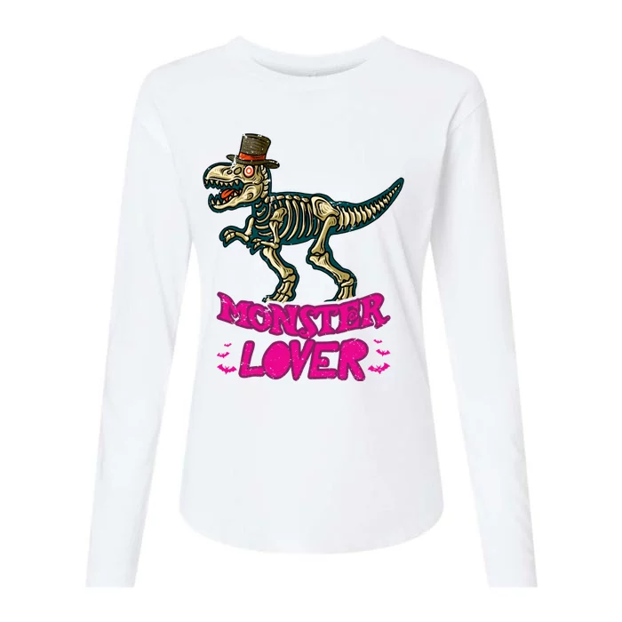 Trex Dinosaur Boo Skeleton Trick Or Treat Halloween Costume Great Gift Womens Cotton Relaxed Long Sleeve T-Shirt