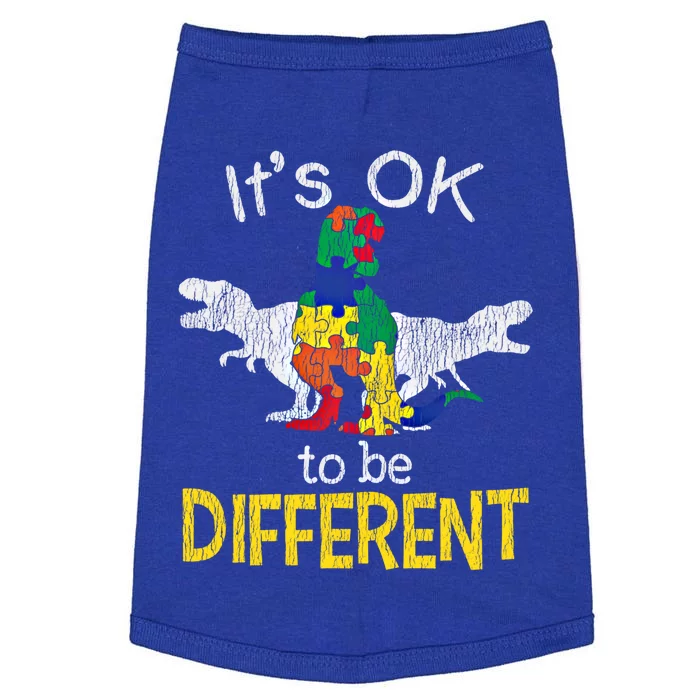 Trex Dinosaurs Be Different Autistic Autism Awareness Gift Doggie Tank