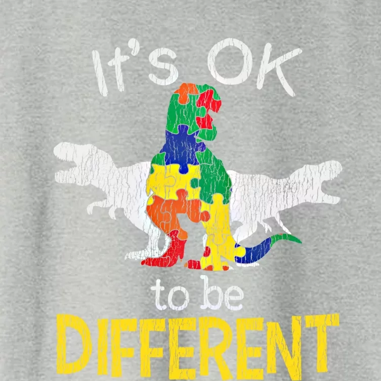 Trex Dinosaurs Be Different Autistic Autism Awareness Gift Women's Crop Top Tee