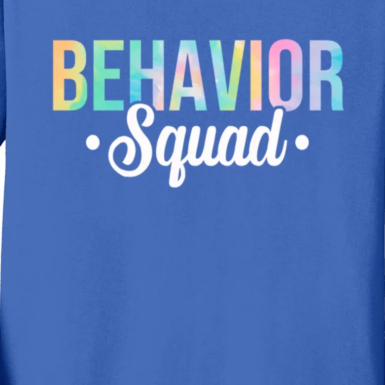 Tie Dye Behavior Squad Pocket Aba Therapist Autism Awareness Gift Kids Long Sleeve Shirt