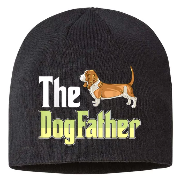 The Dogfather Basset Hound Funny Dog Owner Father’ Day 8 1/2in Sustainable Knit Beanie