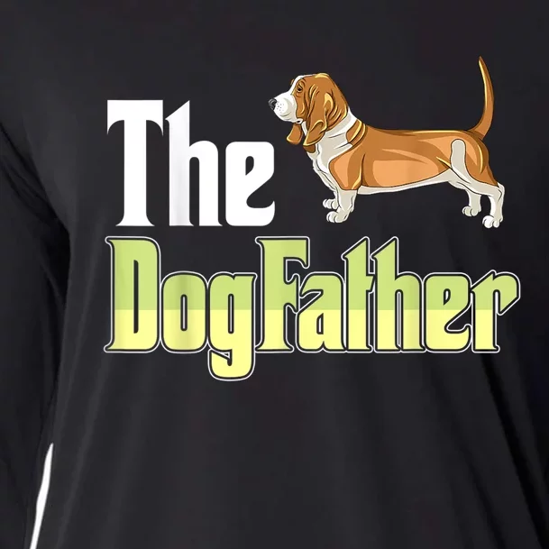 The Dogfather Basset Hound Funny Dog Owner Father’ Day Cooling Performance Long Sleeve Crew