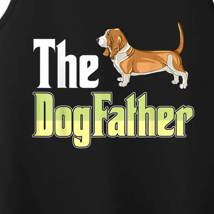 The Dogfather Basset Hound Funny Dog Owner Father’ Day Performance Tank