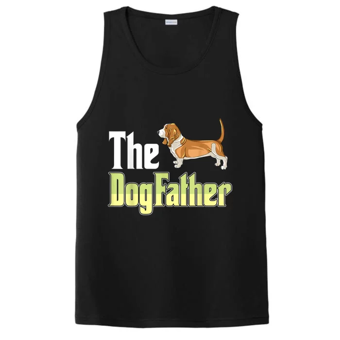 The Dogfather Basset Hound Funny Dog Owner Father’ Day Performance Tank