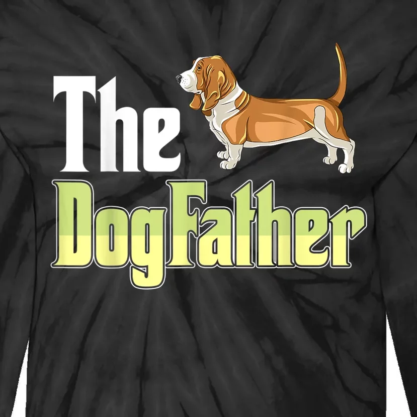 The Dogfather Basset Hound Funny Dog Owner Father’ Day Tie-Dye Long Sleeve Shirt