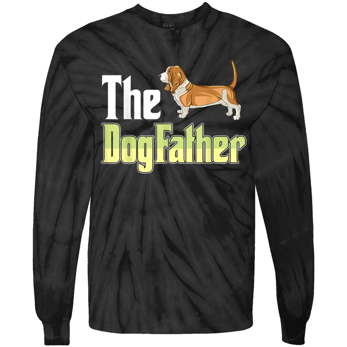 The Dogfather Basset Hound Funny Dog Owner Father’ Day Tie-Dye Long Sleeve Shirt