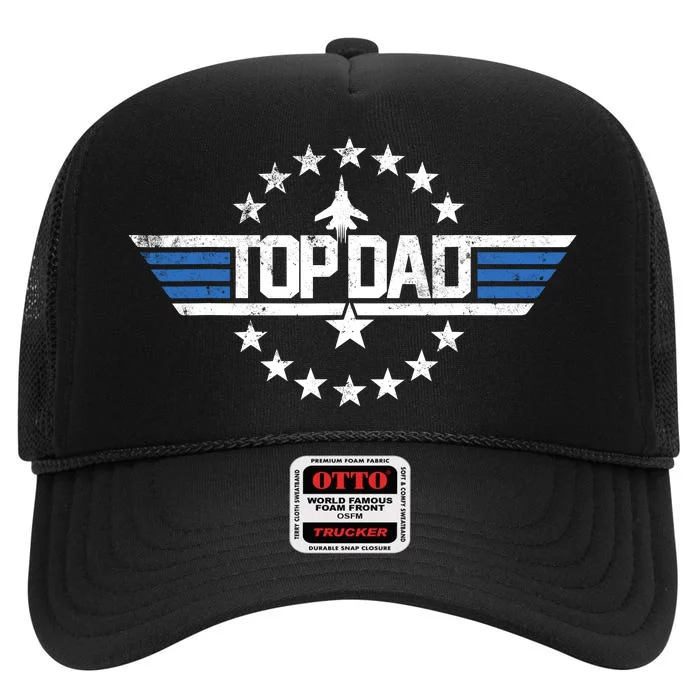 Top Dad Christmas Birthday Gift For Birthday Gun Fathers Day High Crown Mesh Trucker Hat