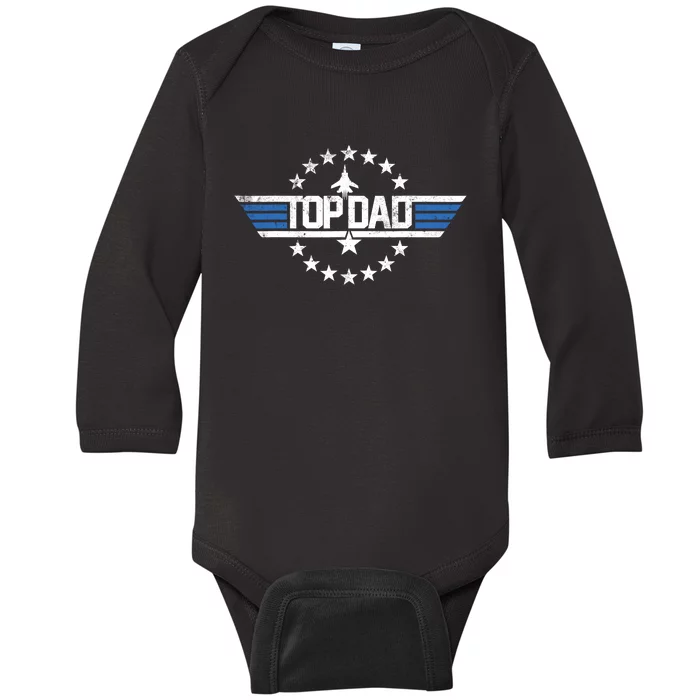 Top Dad Christmas Birthday Gift For Birthday Gun Fathers Day Baby Long Sleeve Bodysuit