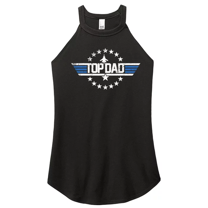 Top Dad Christmas Birthday Gift For Birthday Gun Fathers Day Women’s Perfect Tri Rocker Tank