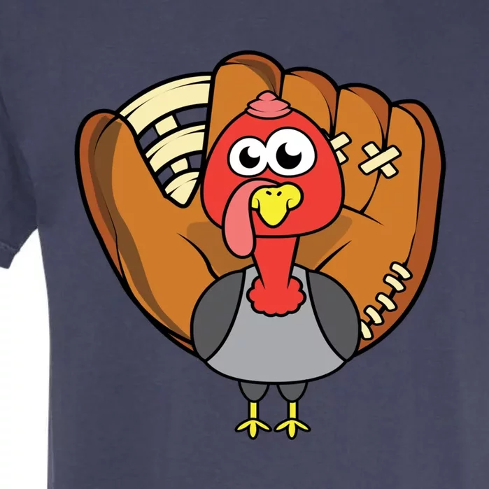 Turkey Day Cute Thanksgiving Turkey Baseball Glove Gift Cool Gift Garment-Dyed Heavyweight T-Shirt