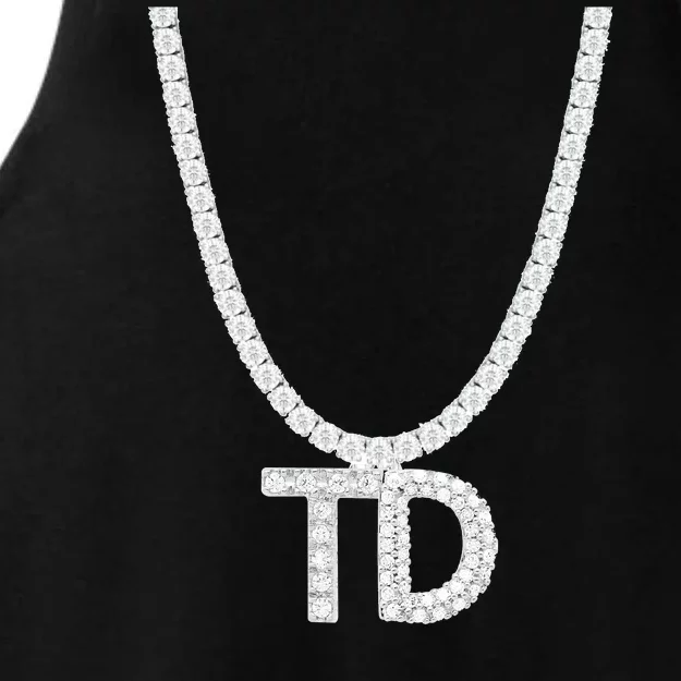 Td Diamond Chain Tommy Cutlets New York Italian Football Ladies Tri-Blend Wicking Tank