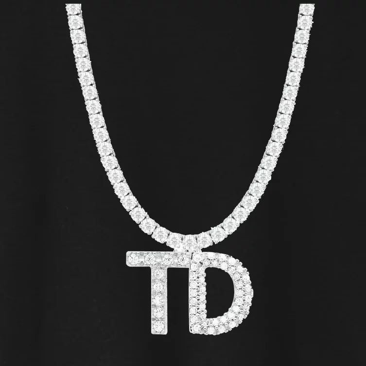 Td Diamond Chain Tommy Cutlets New York Italian Football Women's Crop Top Tee