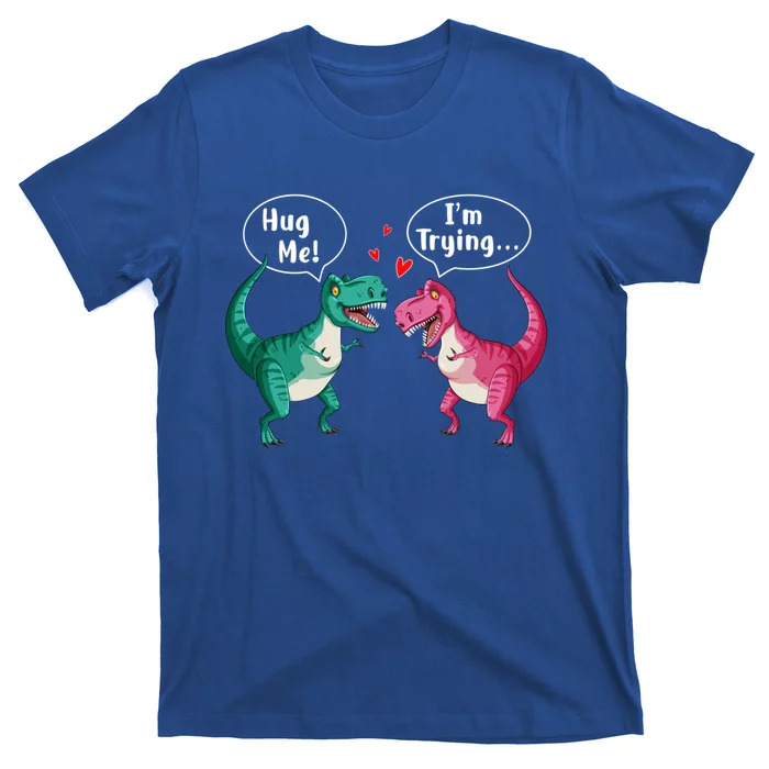 Tgiftrex Dinosaur Couple Hug Me Valentines Day Funny Gift T-Shirt