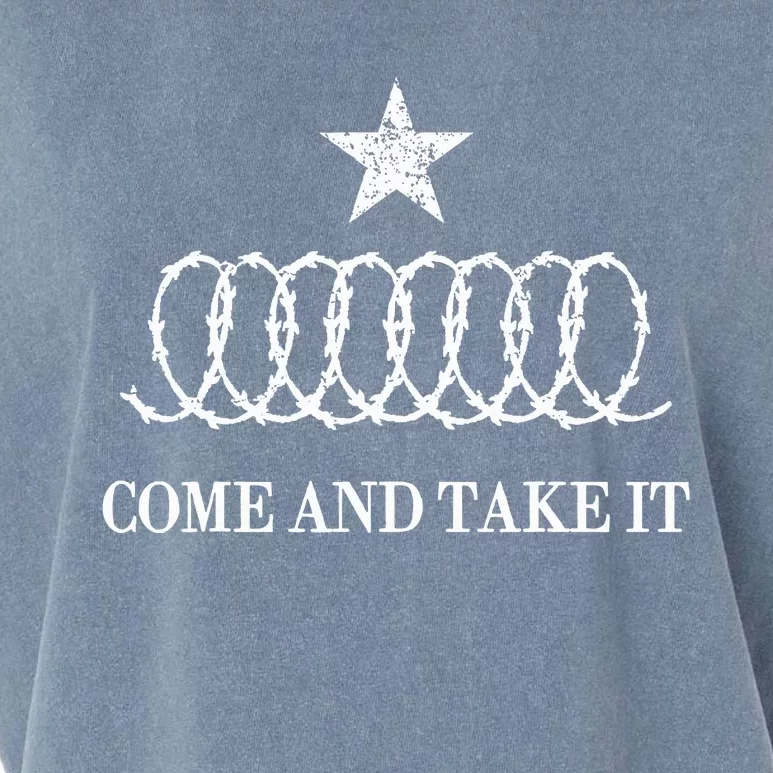 Texas Defiance Come And Take It Borders Security Ra.Zor Wi.Re Garment-Dyed Women's Muscle Tee