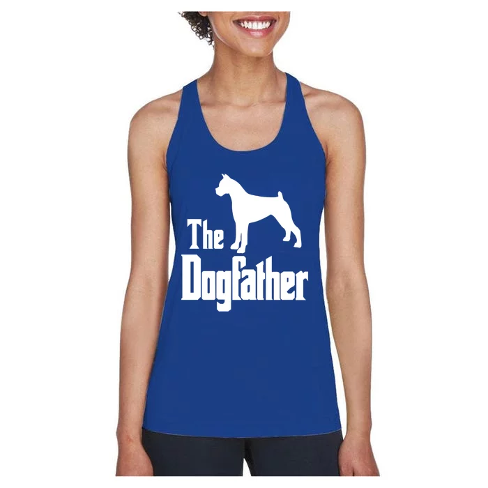 The Dogfather Cute Gift Funny Dog Gift Funny Boxer Dog Great Gift Women's Racerback Tank