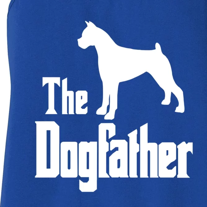 The Dogfather Cute Gift Funny Dog Gift Funny Boxer Dog Great Gift Women's Racerback Tank