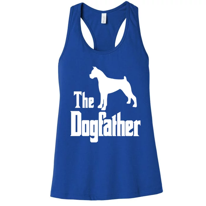 The Dogfather Cute Gift Funny Dog Gift Funny Boxer Dog Great Gift Women's Racerback Tank