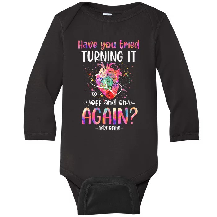 Tie Dye Cardiac Nurse Life LVAD CVICU Registered Nurses Week Baby Long Sleeve Bodysuit