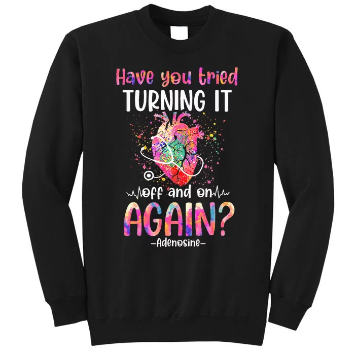 Tie Dye Cardiac Nurse Life LVAD CVICU Registered Nurses Week Tall Sweatshirt