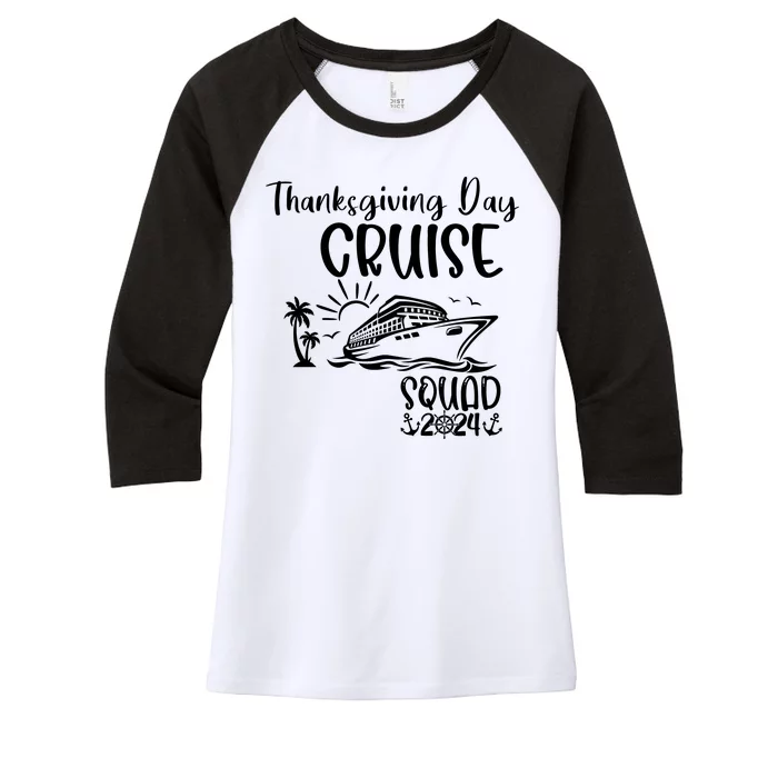 Thanksgiving Day Cruise Squad 2024 Holiday Cruise Family Matching Family Cruise Women's Tri-Blend 3/4-Sleeve Raglan Shirt