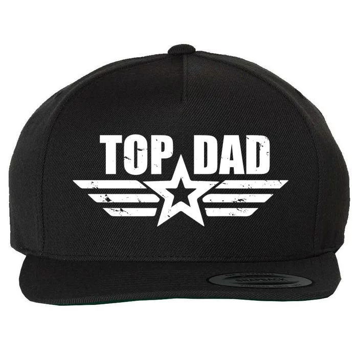 Top Dad Cool Fathers Day Gift Wool Snapback Cap