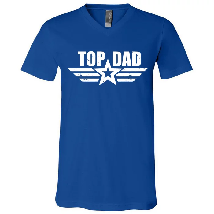 Top Dad Cool Fathers Day Gift V-Neck T-Shirt