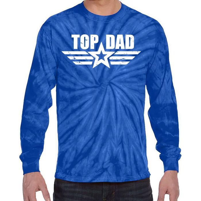 Top Dad Cool Fathers Day Gift Tie-Dye Long Sleeve Shirt