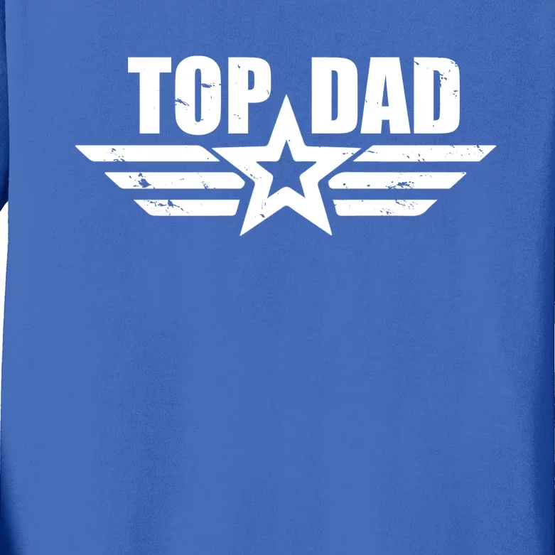 Top Dad Cool Fathers Day Gift Kids Long Sleeve Shirt