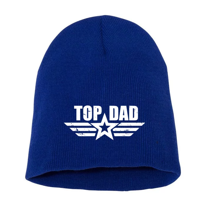 Top Dad Cool Fathers Day Gift Short Acrylic Beanie