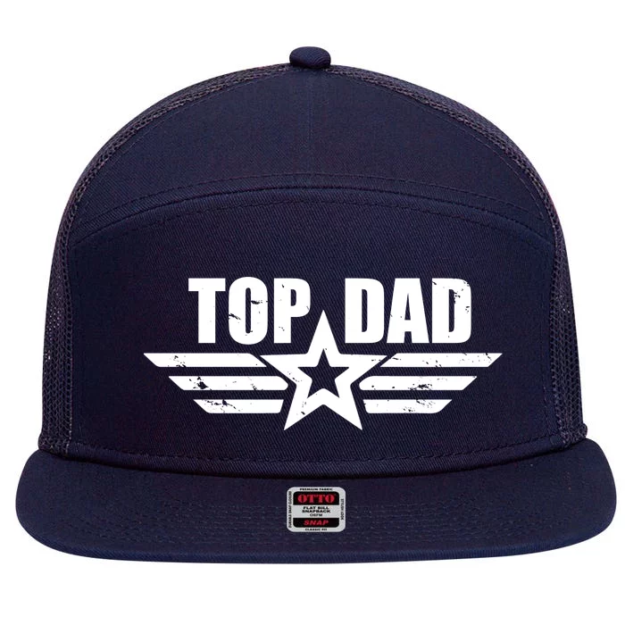 Top Dad Cool Fathers Day Gift 7 Panel Mesh Trucker Snapback Hat