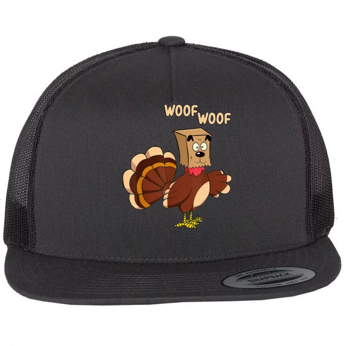 Thanksgiving Dog Costume Hilarious Turkey Woof Outfit Flat Bill Trucker Hat