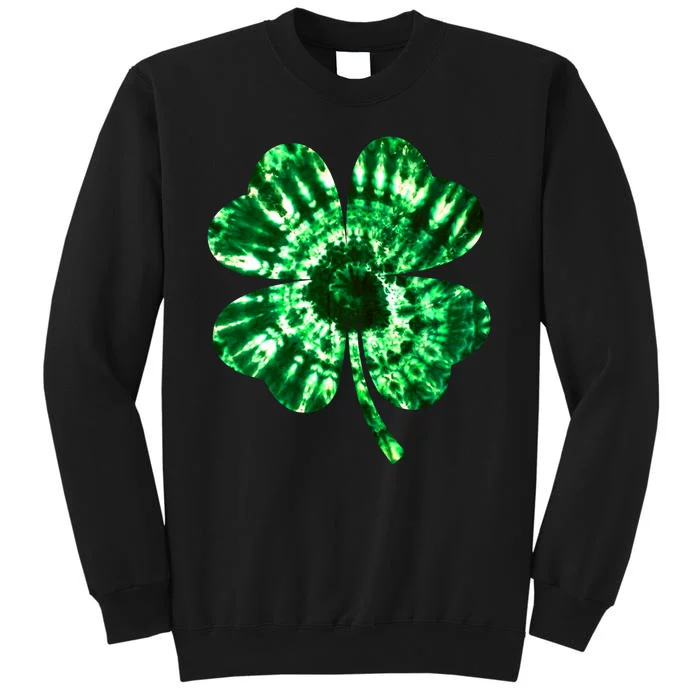 Tie Dye Clover St Patrick's Day Tall Sweatshirt