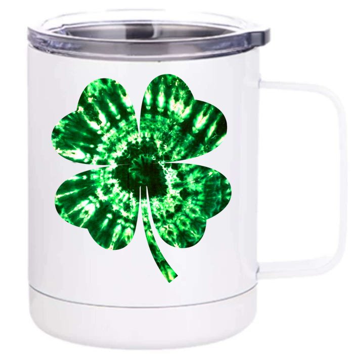 Tie Dye Clover St Patrick's Day Front & Back 12oz Stainless Steel Tumbler Cup