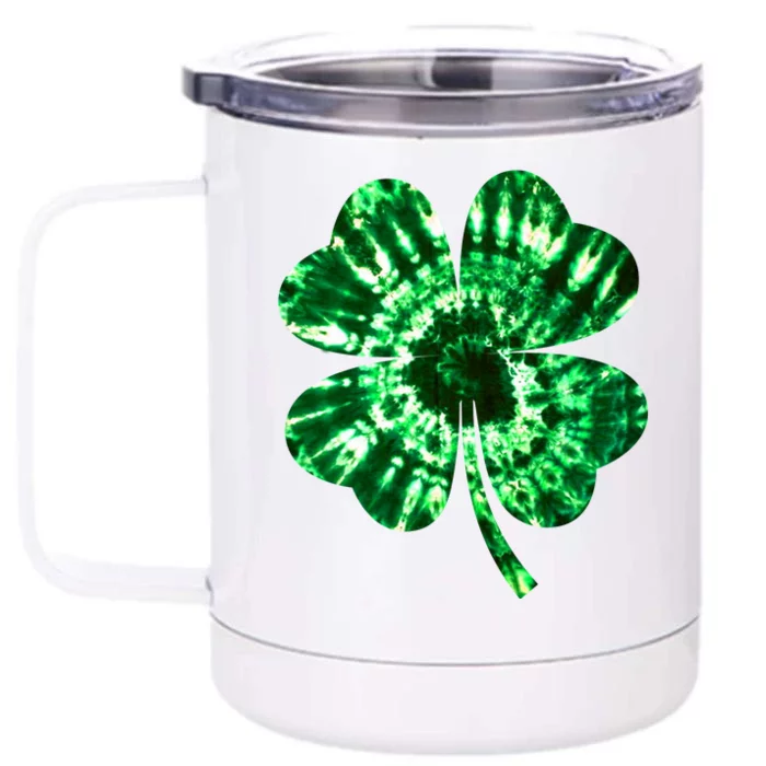 Tie Dye Clover St Patrick's Day Front & Back 12oz Stainless Steel Tumbler Cup