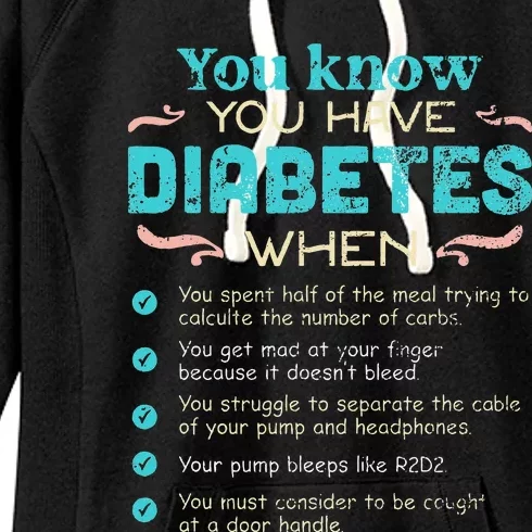 T1D Diabetes checklist Women's Fleece Hoodie