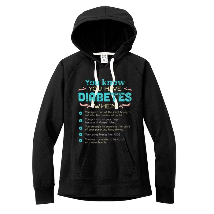 T1D Diabetes checklist Women's Fleece Hoodie