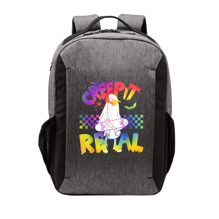 Tie Dye Creep It Real Cool Ghost Skateboard Funny Halloween Vector Backpack