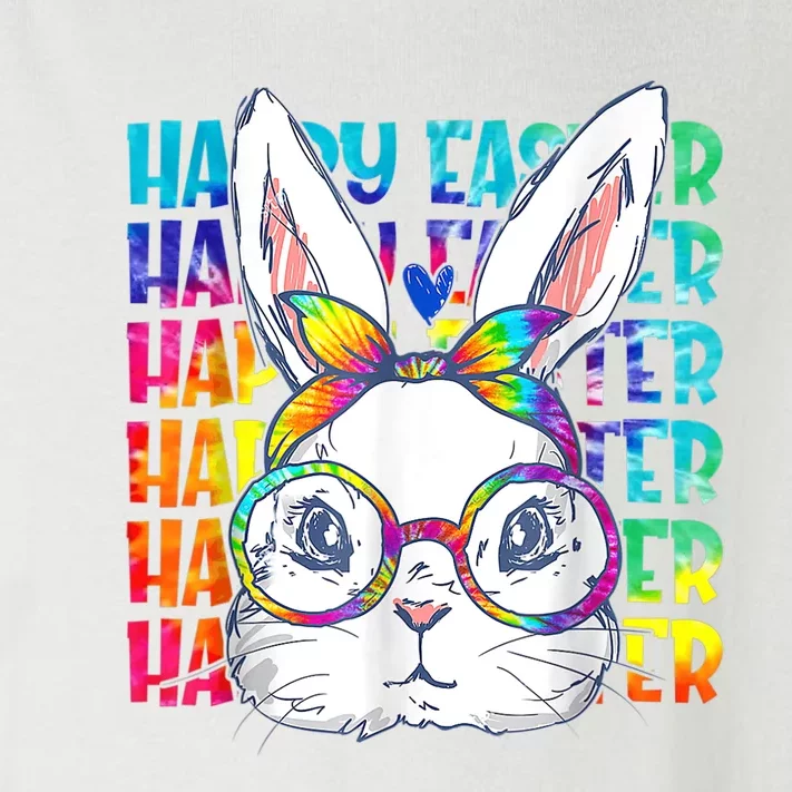 Tie Dye Cute Bunny Rabbit Face Glasses Girl Happy Easter Day Toddler Long Sleeve Shirt