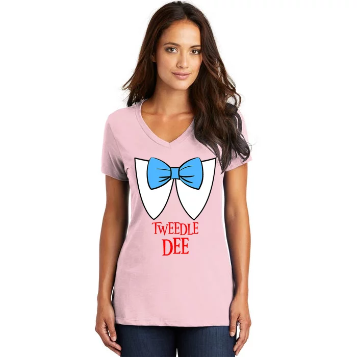 Tweedle Dee Costume Halloween Fairytale Character Women's V-Neck T-Shirt