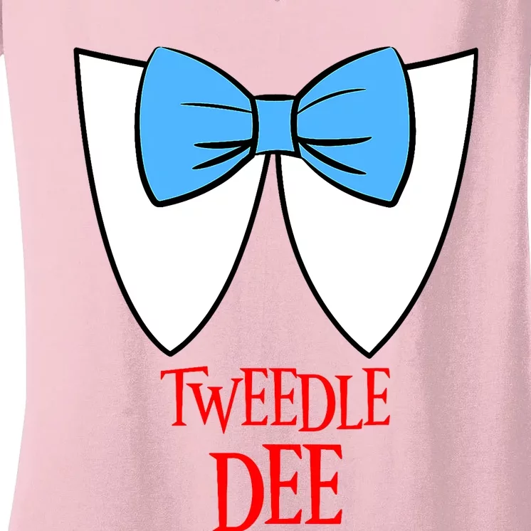 Tweedle Dee Costume Halloween Fairytale Character Women's V-Neck T-Shirt