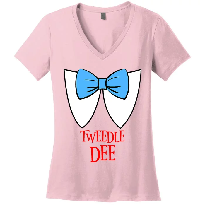 Tweedle Dee Costume Halloween Fairytale Character Women's V-Neck T-Shirt