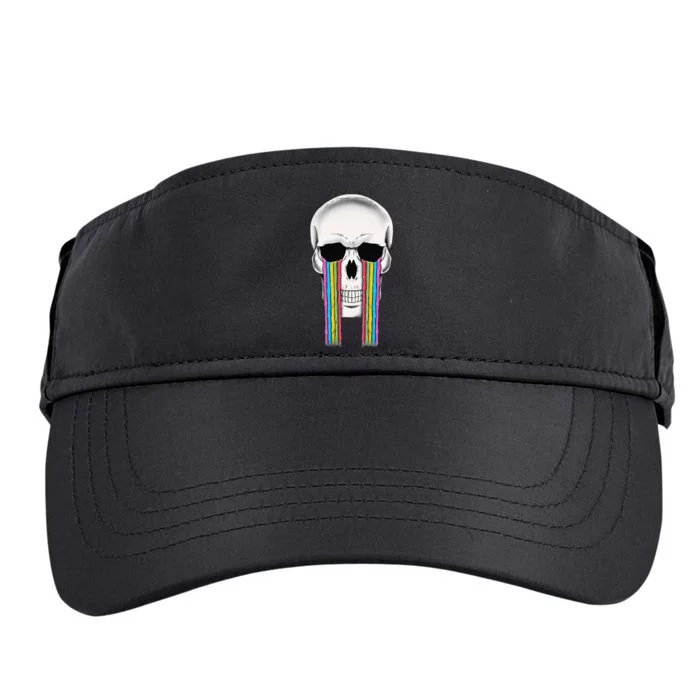 Tear Drop Crying Sad Rainbow Skull Drip Adult Drive Performance Visor