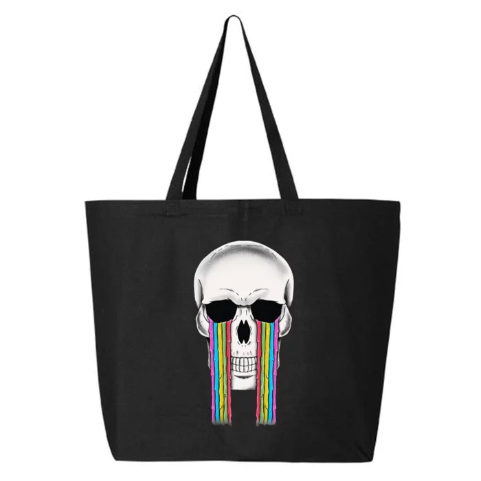 Tear Drop Crying Sad Rainbow Skull Drip 25L Jumbo Tote