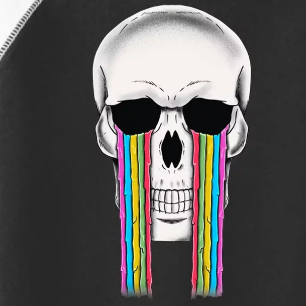 Tear Drop Crying Sad Rainbow Skull Drip Toddler Fine Jersey T-Shirt