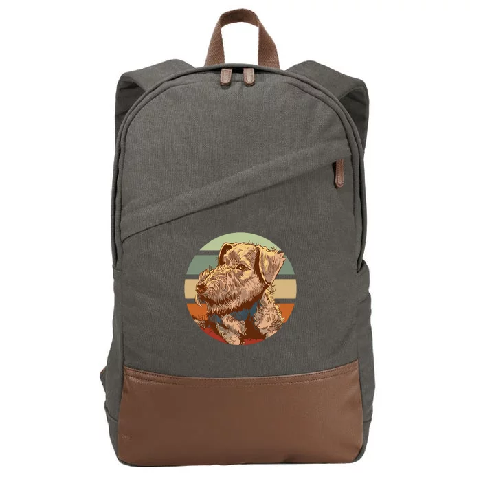 Terrier Dog Cute Sunset Cotton Canvas Backpack