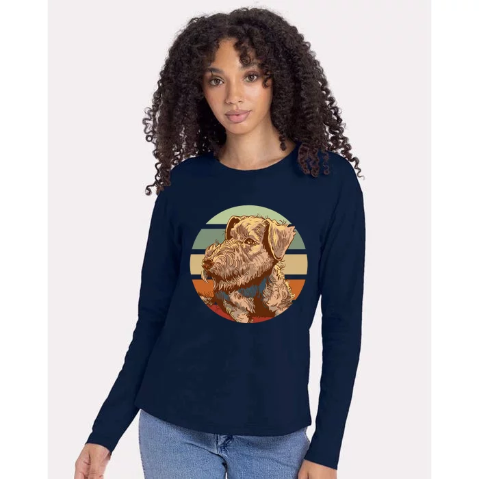 Terrier Dog Cute Sunset Womens Cotton Relaxed Long Sleeve T-Shirt